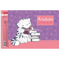 Альбом для рисования А4 32л "Приключения кота Пирожка" на спирали перфорация на отрыв, 5 дизайнов от магазина "Карандаш"