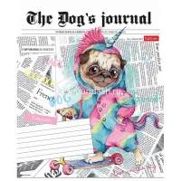 Тетрадь А5 18л клетка "Мопс_LIFE" на скобе 5 дизайнов 18Т5В1 от магазина "Карандаш"