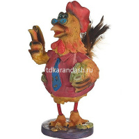 Статуэтка Петух с перьями 8см 2 вида смола Y3659-16 от магазина "Карандаш"