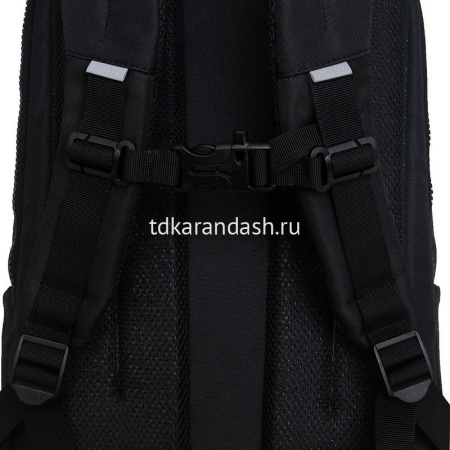 Рюкзак 29х41,5х18см, 740гр, 2 отделения, 2 кармана, черный/серый световозвращающий RU-534-1/2 от магазина "Карандаш"