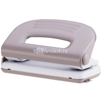 Дырокол "Pro" 10л 2-отв, d-6мм, с линейкой, металл, серый/белый E0118 от магазина "Карандаш"