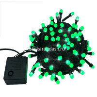 Эл/гирлянда 100 зеленых диодов длина 9м, 8 режимов, шнур зеленый 2021-12 от магазина "Карандаш"