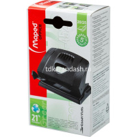 Дырокол "Greenlogic" 25л 2-отв, d-6мм, с линейкой, экологичный, пластик, черный 452511 от магазина "Карандаш"