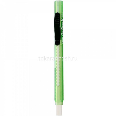 Ластик-карандаш "Clic Eraser 2" прямоугольный в футляре, 6х6х80мм, белый, зеленый корпус ZE11T-D от магазина "Карандаш"
