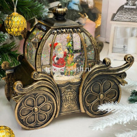 Сувенир "Фонарь. Карета. Дед Мороз/Снеговик" 19,5см (USB, свет, музыка) YJ-2260A от магазина "Карандаш"