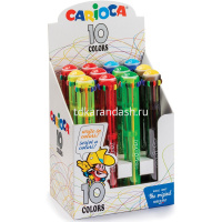 Ручка шариковая 10-ти цветная 1мм, автомат, цвет корпуса ассорти 42761 от магазина "Карандаш"