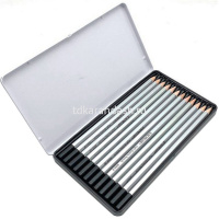 Набор карандашей чернографитных 12шт (8B-2H) металлическая упаковка 44053 от магазина "Карандаш"