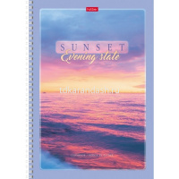 Тетрадь А4 80л клетка "Закаты" жесткая подложка на гребне 4 дизайна 80Т4тВ1гр/066121 от магазина "Карандаш"