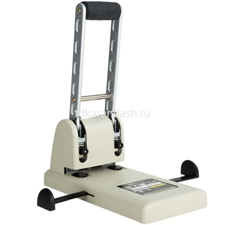 Дырокол мощный 100л 2-отв, d-6мм, 12мм, с 2-мя линейками, металл, серый E0130 от магазина "Карандаш"