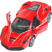 Машина "Ferrari" красная, инерционная, металл 15см (свет, звук, открывающиеся двери) 2301C0043-R от магазина "Карандаш"