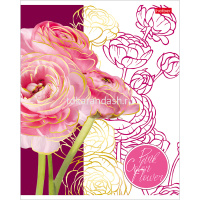 Тетрадь А5 48л линия "Painted Flowers" на скобе 3D лак матовая ламинация 5 дизайнов 058946 от магазина "Карандаш"