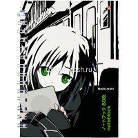 Блокнот А6 80л "Manga Anime. City" клетка, на спирали, 7БЦ матовая ламинация, 5 видов 3-80-032/04 от магазина "Карандаш"