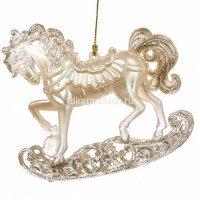Ёлочное украшение "Лошадка" 9см 2 цвета Y5142-17 от магазина "Карандаш"