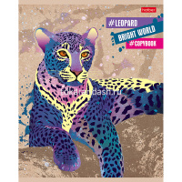 Тетрадь А5 96л клетка "Яркий мир" на скобе фольга, выборочный лак, 5 дизайнов 96Т5фвмВ1/057314 от магазина "Карандаш"