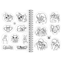 Раскраска-стикербук "Герои Аниме" А5 на спирали 12стр. 12 наклеек 12Р5нгр_30887 от магазина "Карандаш"