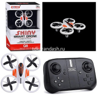 Квадрокоптер р/у "Smart Drone" 9х9х3,5см с аккумулятором, пластик (свет, звук, переворот на 360°) Q8 от магазина "Карандаш"