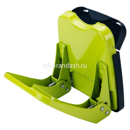 Дырокол 35л 2-отв, d-6мм, с линейкой, металл, салатовый E0138 от магазина "Карандаш"