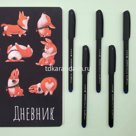Ручка шариковая "SoftWrite. Black" 0,5мм синяя, на масляной основе 20-0085 от магазина "Карандаш"