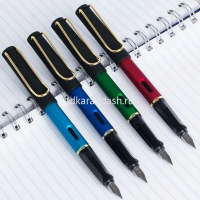 Ручка перьевая 0,38мм синяя, голубой корпус софт тач, 1 картридж 3920/11729-24 от магазина "Карандаш"