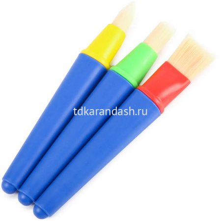 Набор кистей синтетика 3шт. (круглая, плоская, контурная) "Keyroad" KR972329 от магазина "Карандаш"