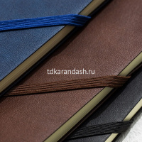 Бизнес-блокнот А5 96л клетка на резинке, гибкая обложка, синий EN130G-BLUE от магазина "Карандаш"