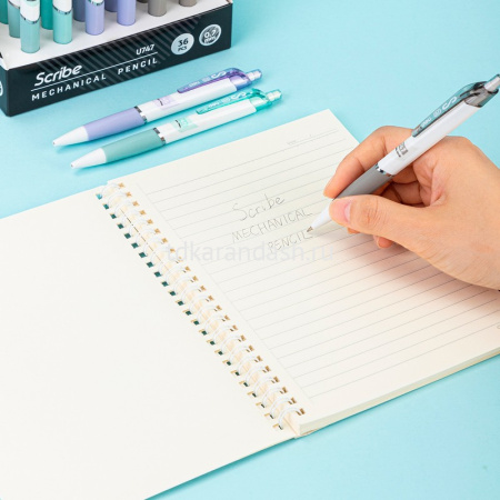 Карандаш автоматический "Scribe" 0,7мм с ластиком, резиновый грип, цвет корпуса ассорти EU747 от магазина "Карандаш"