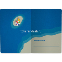 Тетрадь А5 40л клетка "Пляж" прошитый блок матовая ламинация 7-40-001/82 от магазина "Карандаш"