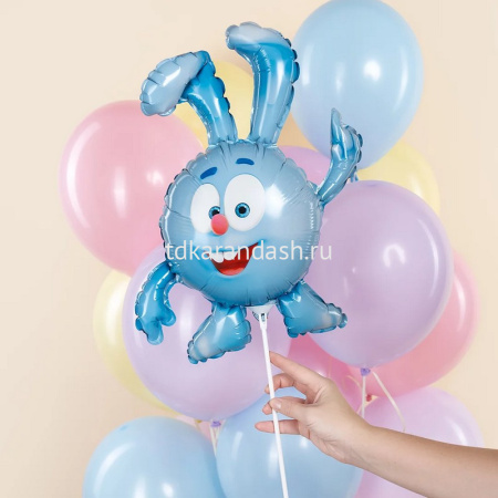 Шар воздушный 43см(17") на палочке "Мини. Смешарики. Крош" с клапаном, фольга 515114 от магазина "Карандаш"