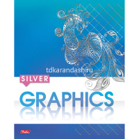 Тетрадь А5 48л клетка "Graphics!" на скобе 3D фольга матовая ламинация 5 дизайнов 055071 от магазина "Карандаш"