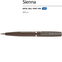 Ручка шариковая "Sienna" 1,0мм синяя, автомат, коричневый металлический корпус 20-0221 от магазина "Карандаш"