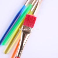 Набор кистей синтетика 6шт. (плоская 3шт., круглая 2шт., скошенная 1шт.) MB2393 от магазина "Карандаш"