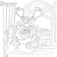 Раскраска д/акварели 21х21см "Юному художнику.Щенок" отрывная склейка жесткая подложка 36стр. 084154 от магазина "Карандаш"