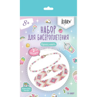 Набор для бисероплетения "Браслеты. Геометрический орнамент" 2см (бисер, нить, иглы, карабин) 11-007 от магазина "Карандаш"