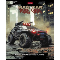 Тетрадь А5 48л клетка "Mad car" на скобе, пластиковая обложка, 5 дизайнов 089963 от магазина "Карандаш"