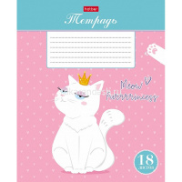 Тетрадь А5 18л клетка "Мяу Котики" на скобе 5 дизайнов 080092 от магазина "Карандаш"