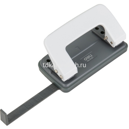 Дырокол 10л 2-отв, d-5,5мм, с линейкой, металл, белый E0101 от магазина "Карандаш"