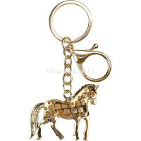 Брелок "Сияющая лошадка" 4,5х6,5 см со стразами, металл Т-2638 от магазина "Карандаш"