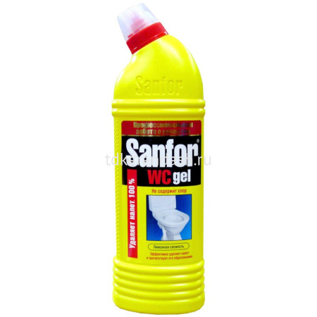 Средство для чистки сантехники "Санфор+" гель зел яблоко/морской бриз/лимон 750 мл