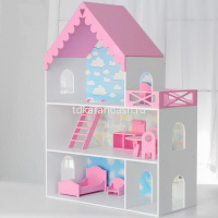 Кукольный дом 3 этажа "Джем" 70х94х30см с обоями и набором мебели, дерево ДК20220П/1 от магазина "Карандаш"