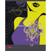 Тетрадь А5 48л клетка "Gold jewelry" на скобе матовая ламинация 3D фольга 3D лак 5 дизайнов 057358 от магазина "Карандаш"