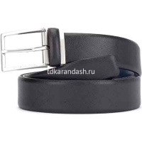 Ремень мужской 3,5см х 1,25м натуральная кожа, черный/синий CU5922C86/NBLU от магазина "Карандаш"