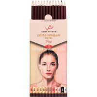 Карандаши 12 цветов "Fine. Скинтонс" круглые дерево, картон VFCPS-12 от магазина "Карандаш"