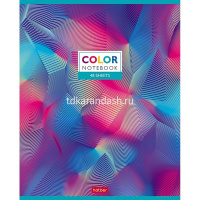 Тетрадь А5 48л клетка "Color" на скобе металлизированный картон 5 дизайнов 075189 от магазина "Карандаш"