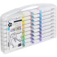 Набор маркеров "Sketch&Art" акриловые 36шт, пулевидный наконечник, толщина линии 1-3мм 22-0147 от магазина "Карандаш"