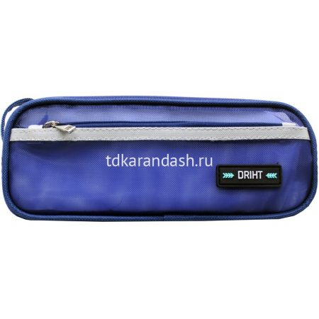 Пенал "Driht" 22х9х6см прямоугольный, 1 отделение, 1 карман, с ручкой, сетка, синий DB23135