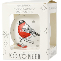 Шар 65мм "Веселый снегирь" в подарочной упаковке КУ-65-224175/м от магазина "Карандаш"