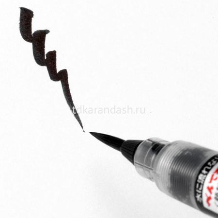 Кисть для калиграфии "Brush Pen" черные чернила, тонкая, в блистере XFP5F от магазина "Карандаш"