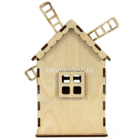 Заготовка для декорирования "Чайный домик Мельница" 9,5х10х15см, фанера 3мм от магазина "Карандаш"