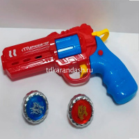 Набор волчков с запускным устройством "Пистолет" 20х12см (2 волчка 4см) пластик Y11165-24 от магазина "Карандаш"