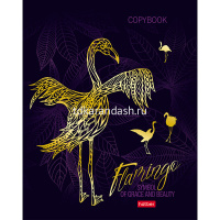 Тетрадь А5 48л клетка "Фламинго" на скобе 3D фольга матовая ламинация 5 дизайнов 063154 от магазина "Карандаш"